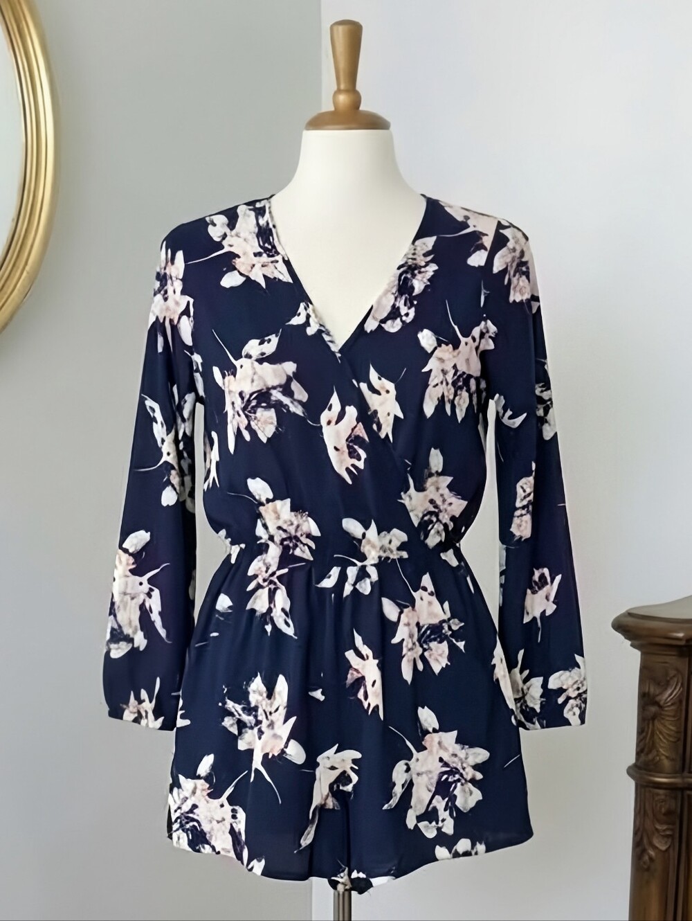 🩷💙 Floral O.C.L.A. Long-Sleeve Romper Playsuit, Size Small